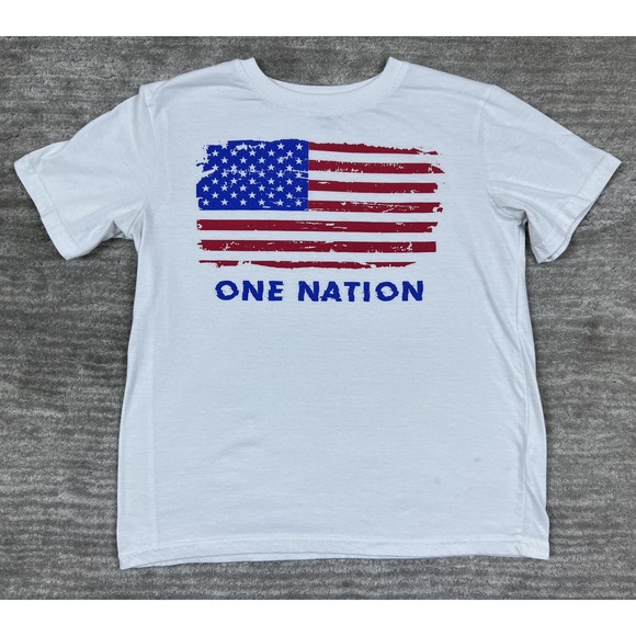 Zelos Shirt Womens‎ Large American Flag "One Nation" Graphic Tee - Picture 1 of 11